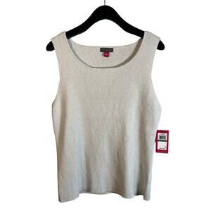 Lurex Knit Round Neck Sleeveless Top NWT Size L